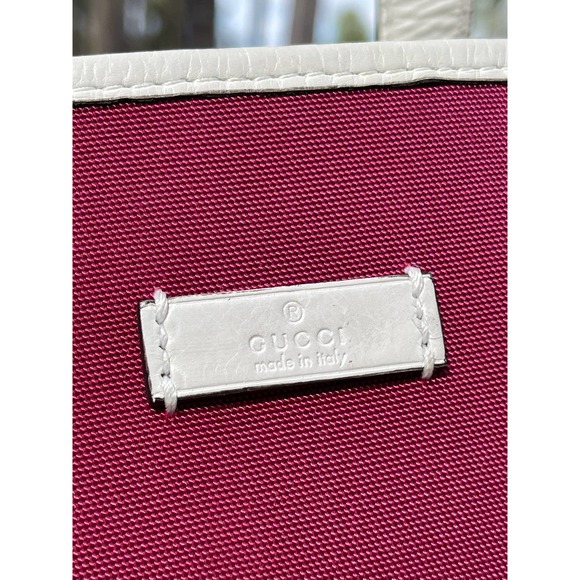 Tres Rare Gucci Canvas Tote Bag Leather Cloth Pony-style calfskin Cloth - Picture 2 of 8